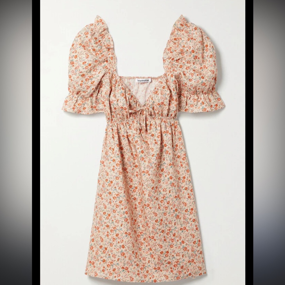 Floral Reformation Channa Linen Dress